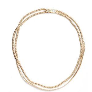 NWT [JENNY BIRD] Priya Double Strand Necklace (Polished Gold)